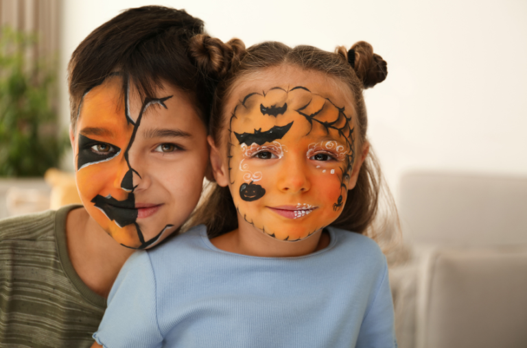 Niños pintados en La Granja de Ideas